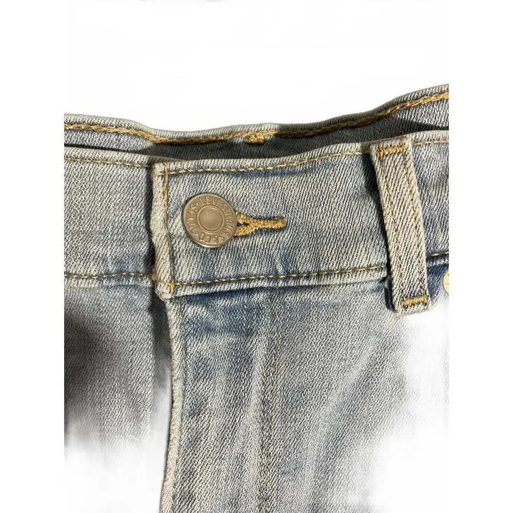 Levi Classic Embroidered Denim Shorts - Light Blue - Perfect for Summer